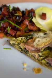 Tarte aux bettes et jambon, avec du fromage