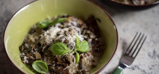 Risotto aux champignons et graines de courge